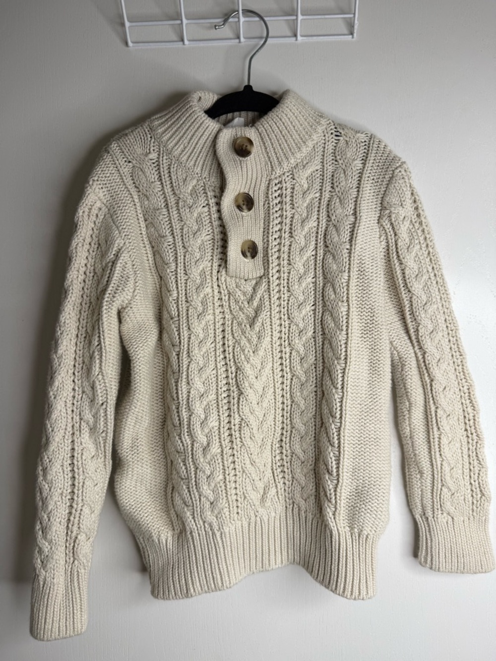 ⭐️5 for $20⭐️ babyGAP Cream Cable-Knit Sweater with Top Button Closures 4 Years